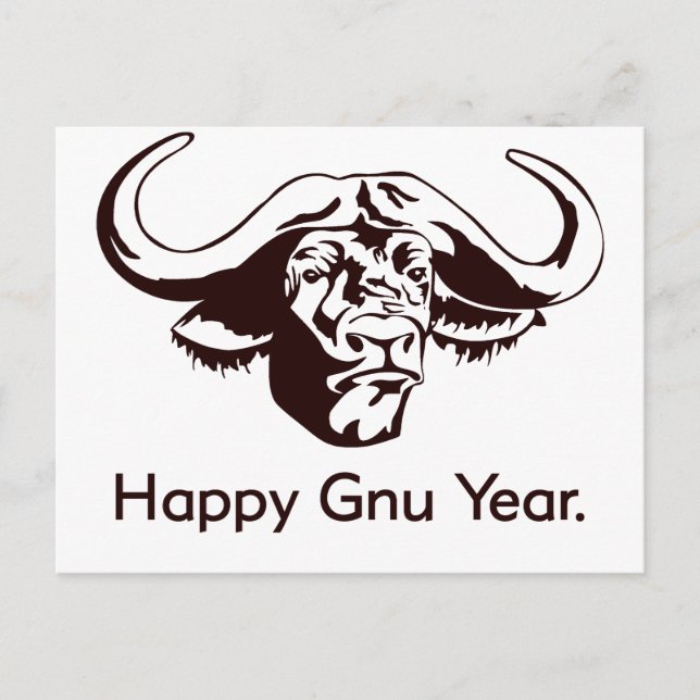 Happy Gnu Year Postcard (Front)