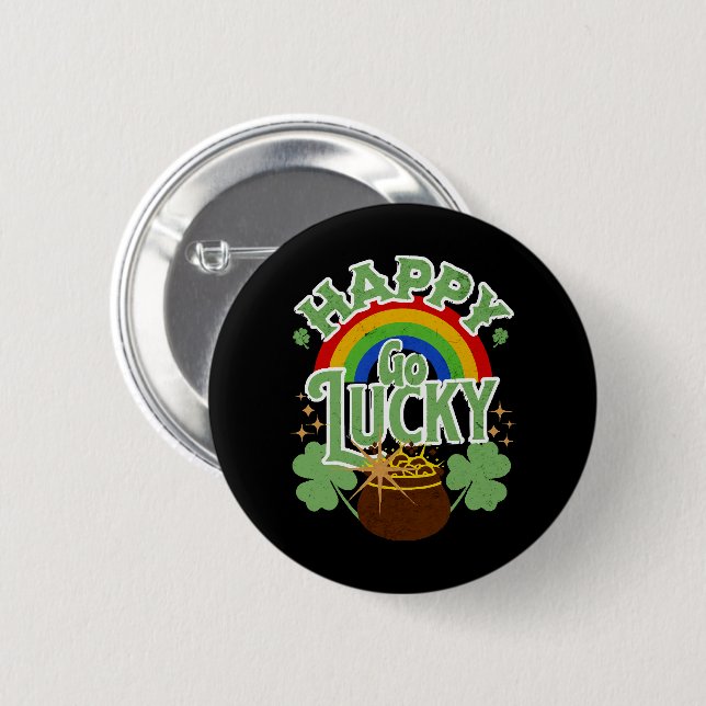 Happy Go Lucky 6 Cm Round Badge (Front & Back)
