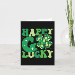Happy Go Lucky Shamrock St Patricks Day Women Men Card