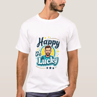 Happy Go Lucky: Smiling Man with Positive Vibes T-Shirt
