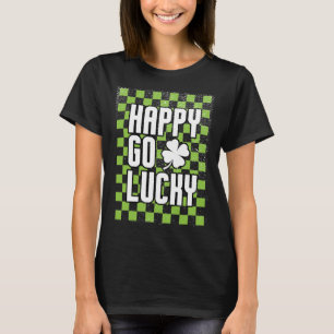 Happy Go Lucky St Patrick's Day Chequered T-Shirt