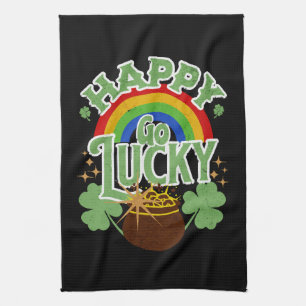 Happy Go Lucky Tea Towel