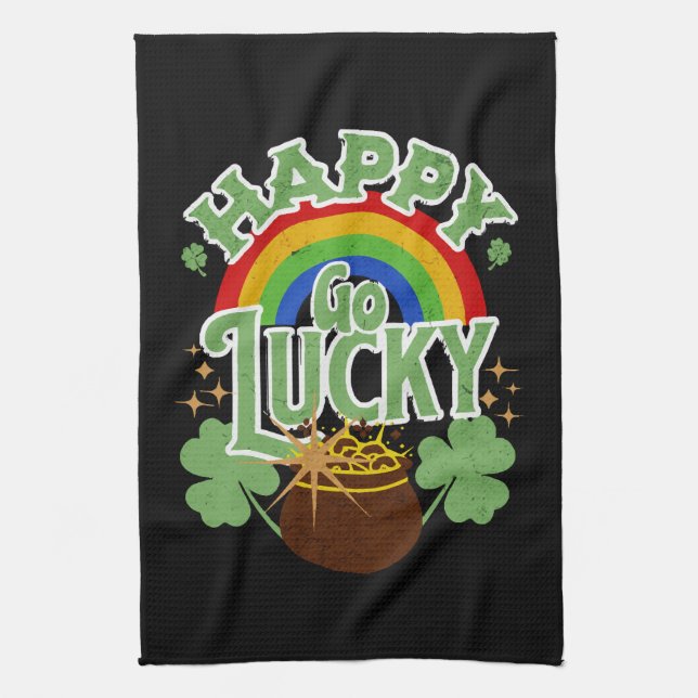Happy Go Lucky Tea Towel (Vertical)