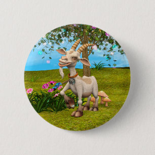 Happy Goat 6 Cm Round Badge