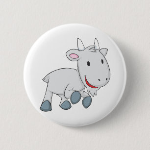Happy Goat 6 Cm Round Badge