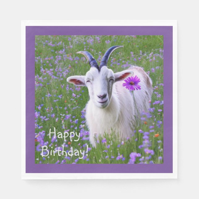 Happy Goat Birthday  Napkin (Front)