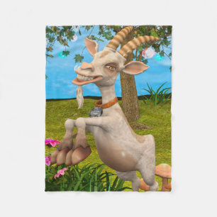 Happy Goat Fleece Blanket