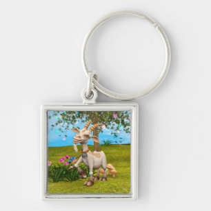 Happy Goat Key Ring