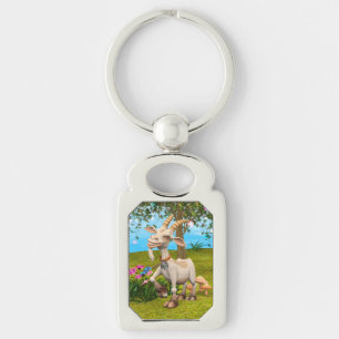 Happy Goat Key Ring