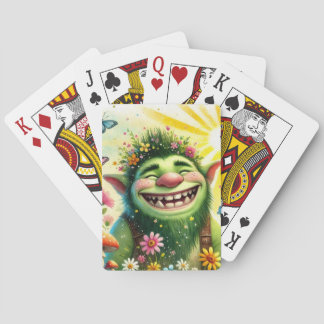 happy Goblin Boy Smiling Playing Cards