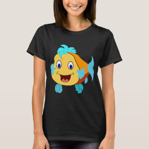 Happy Gold Fish Cartoon Character T-Shirt
