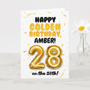 Happy Golden Birthday, 28th Birthday Card 