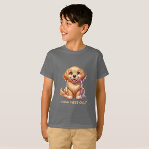 Happy Golden Dog Puppy   Cute Dog Lover Design T-Shirt