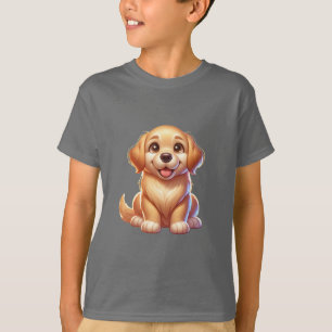 Happy Golden Dog Puppy Cute Dog Lover Design T-Shirt
