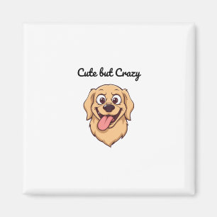Happy Golden Retriever – Cute Cartoon Dog Magnet