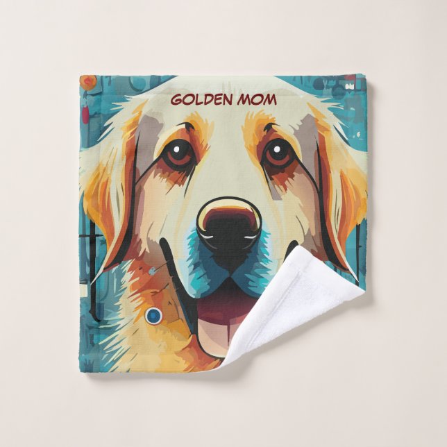 Happy Golden Retriever Mum Wash Cloth (Wash Cloth)