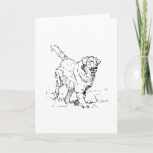 Happy Golden Retriever, Personalised Card