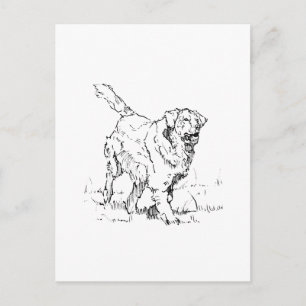 Happy Golden Retriever, Personalised Postcard