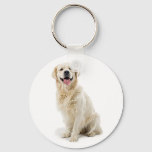 Happy Golden Retriever Puppy Keychain
