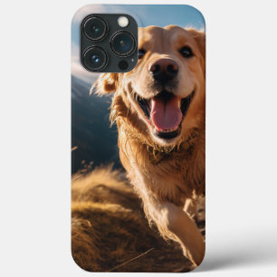Happy Golden Retriever Running  iPhone 13 Pro Max Case