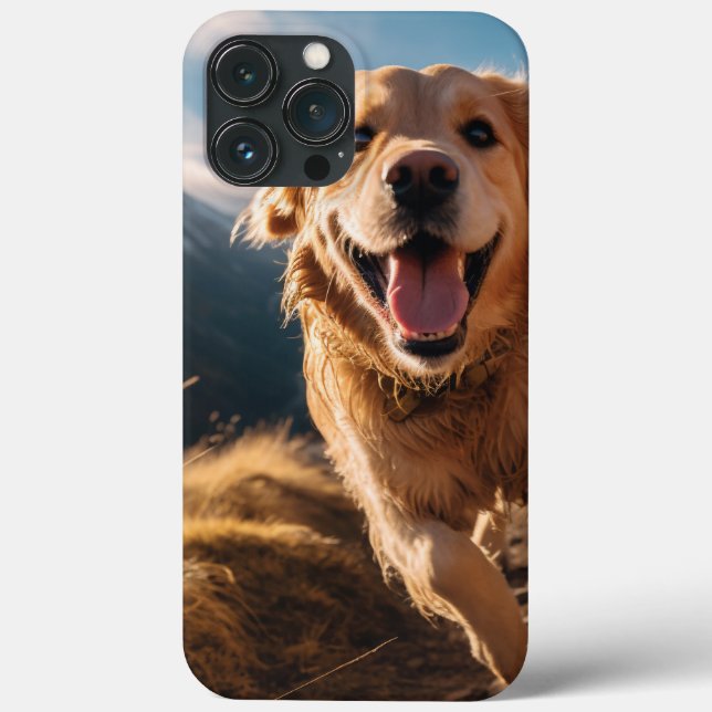 Happy Golden Retriever Running  Case-Mate iPhone Case (Back)