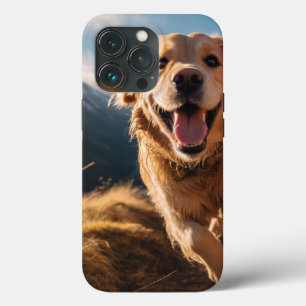 Happy Golden Retriever Running iPhone 13 Pro Case