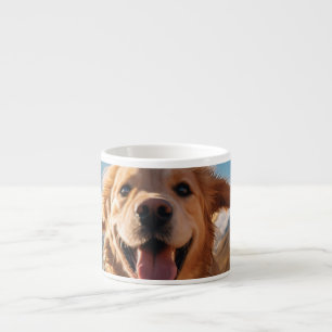 Happy Golden Retriever Running  Espresso Cup
