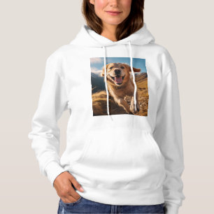 Happy Golden Retriever Running  Hoodie