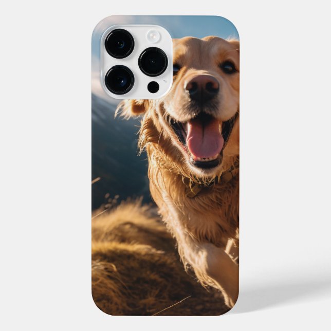 Happy Golden Retriever Running  iPhone Case (Back)
