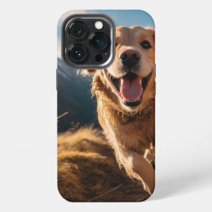 Happy Golden Retriever Running iPhone 13 Pro Case
