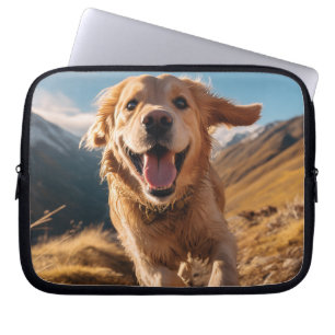 Happy Golden Retriever Running  Laptop Sleeve