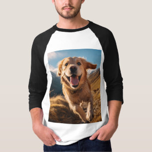 Happy Golden Retriever Running T-Shirt