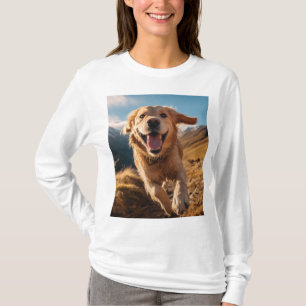 Happy Golden Retriever Running  T-Shirt