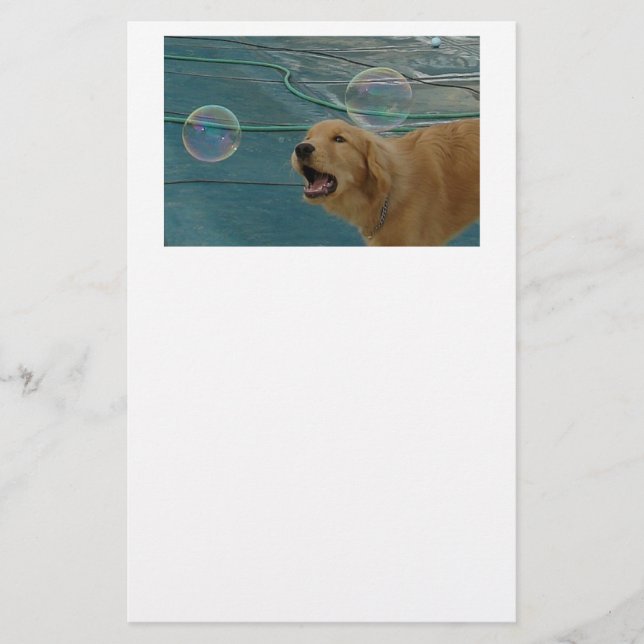 Happy Golden Retriever Stationery (Front)