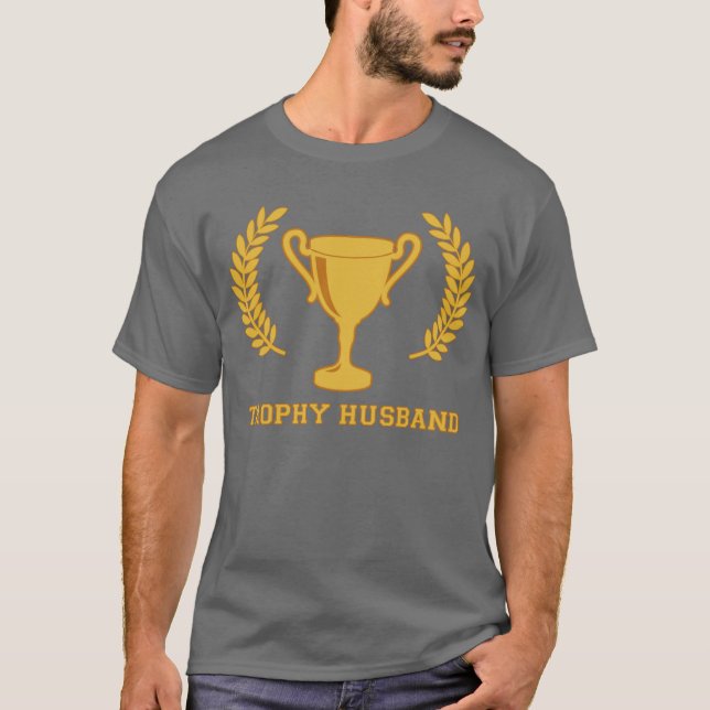 Happy Golden Trophy Husband T-Shirt (Front)