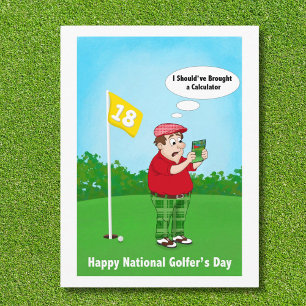 Happy Golfers Day Humour April 10 Postcard