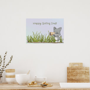 Happy Golfing Dad Funny Father's Day Poster