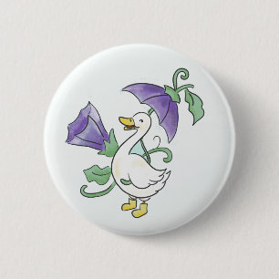 Happy Goose in Rain-boots! 6 Cm Round Badge