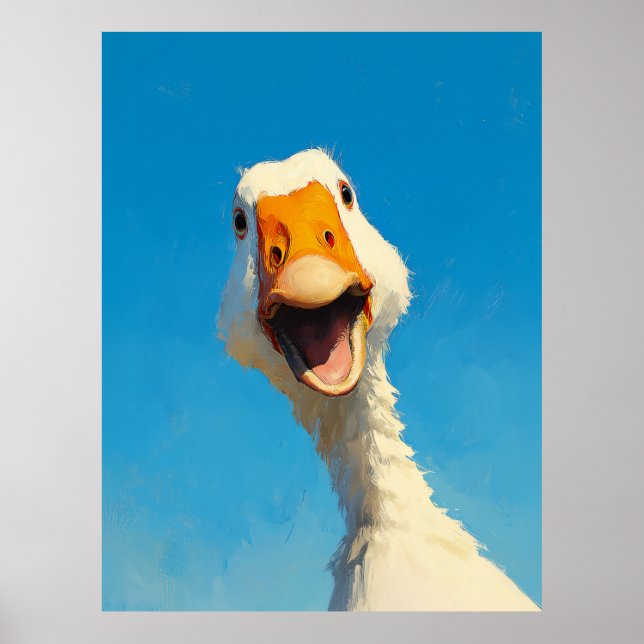 Happy Goose Under Blue Sky Poster (Front)