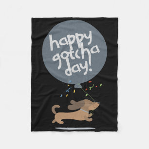 Happy Gotcha Day Dog New Puppy Adoption Birthday C Fleece Blanket