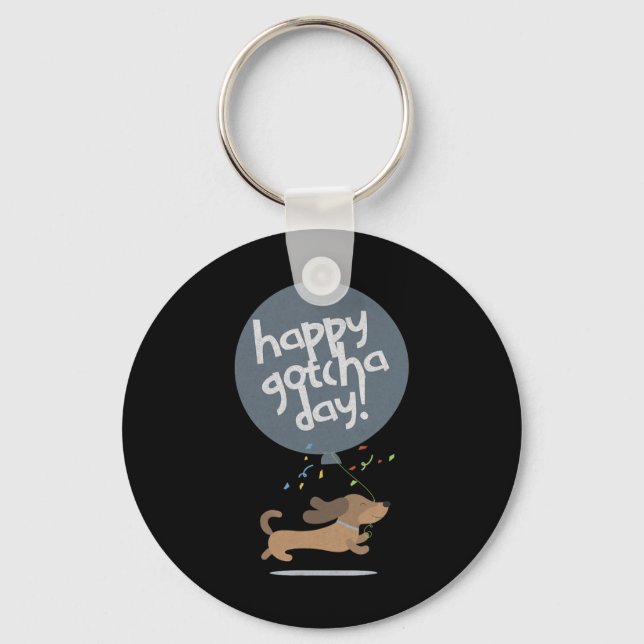 Happy Gotcha Day Dog New Puppy Adoption Birthday C Key Ring (Front)