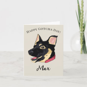 Happy Gotcha Day German Shepherd Puppy Name Card