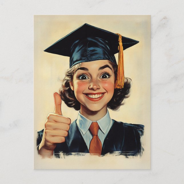Happy Graduate Giving a Thumbs-Up  Postcard (Front)