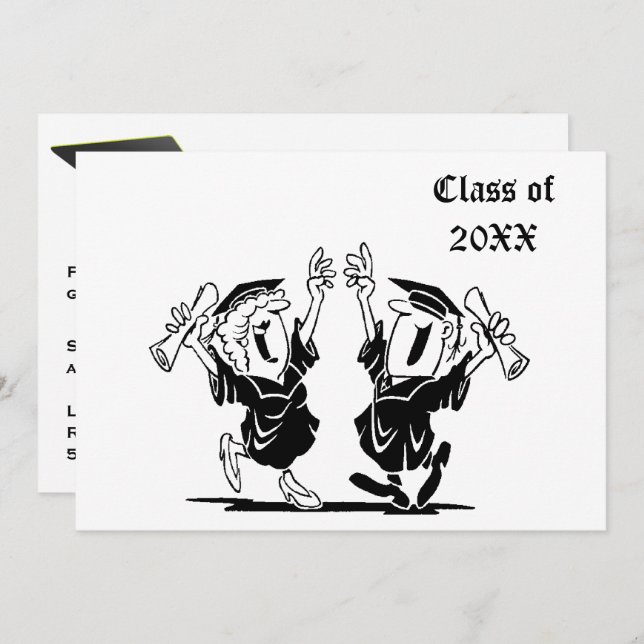 Happy Graduates Class of 20XX Invitation (Front/Back)