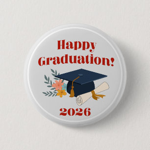 Happy Graduation 2026 6 Cm Round Badge