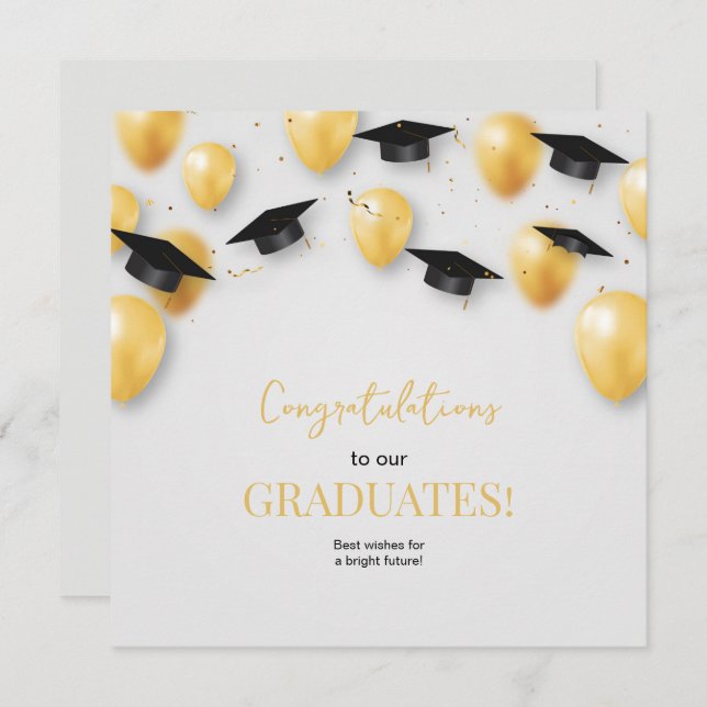 Happy Graduation Invitation, Minimalist Graduation Holiday Card (Front/Back)