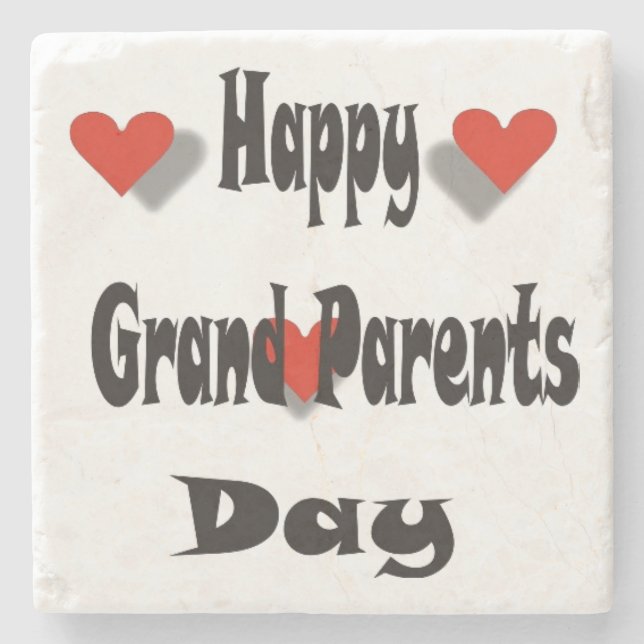 Happy Grand Parents Day Stone Coaster (Front)