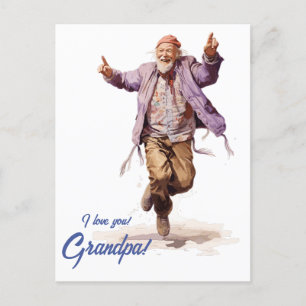 Happy Grandfathers Day Personalised.  Postcard
