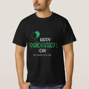 Happy Grandfather's Day with Green Balloons & Name T-Shirt