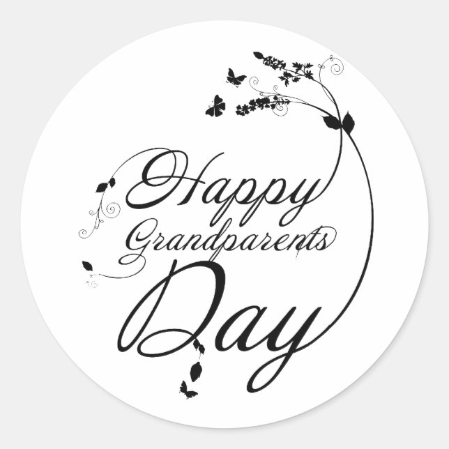 Happy grandparents day classic round sticker (Front)